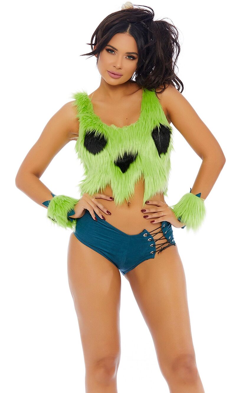 9956 My Bedrock Baby Cartoon Character Costume Adult Costume, green, XS/S